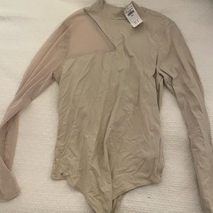 Abercrombie Tan Mesh Bodysuit